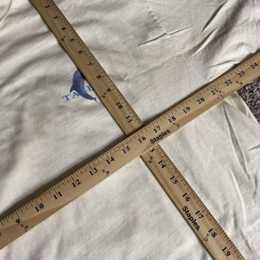 Vintage Bob Talbot Shirt Mens XL White Blue 90s Whale Art Tee Dolphin 1993 Grail - Picture 6 of 9